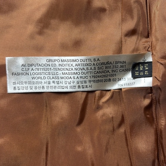 Massimo Dutti V-Neck Orange Midi Dress - Picture 8 of 11